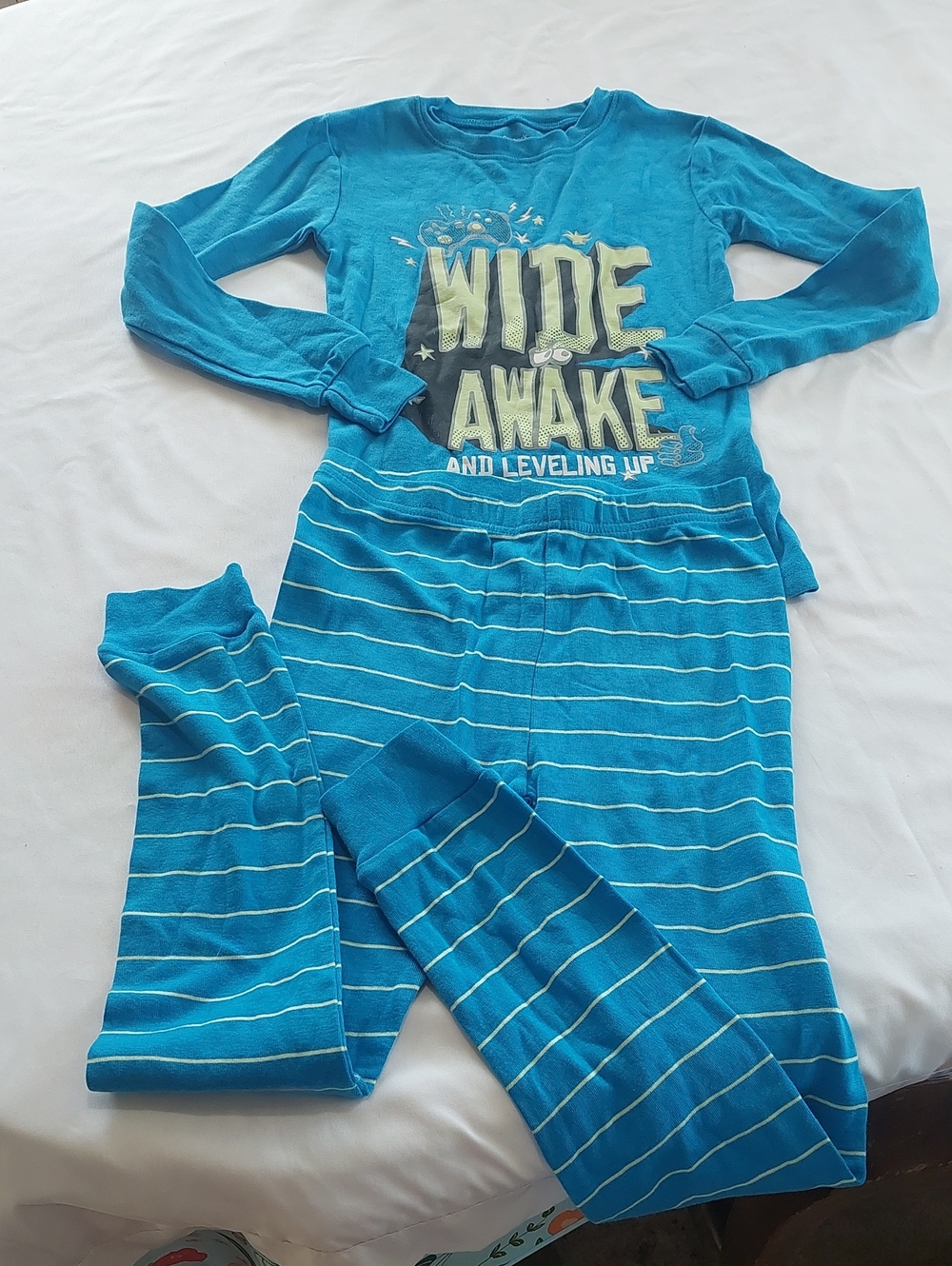 Carter's Blue 'Wide Awake' Long-Sleeve Pajama Set.Size 8